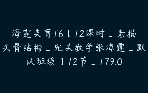 海霆美育16【12课时_素描头骨结构_完美教学张海霆_默认班级】12节_179.0