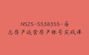 N525-5538355-马总房产运营房产账号实战课