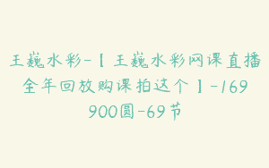 王巍水彩-【王巍水彩网课直播全年回放购课拍这个】-169900圆-69节