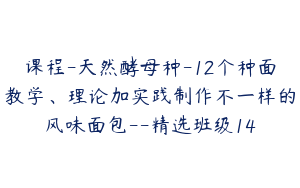 课程-天然酵母种-12个种面教学、理论加实践制作不一样的风味面包--精选班级14