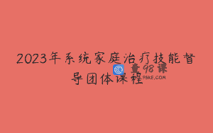 2023年系统家庭治疗技能督导团体课程