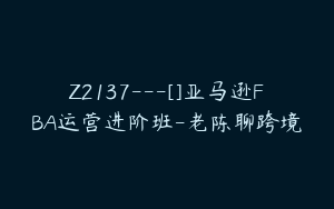 Z2137---[]亚马逊FBA运营进阶班-老陈聊跨境