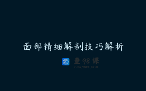 面部精细解剖技巧解析