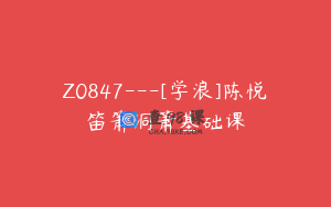 Z0847---[学浪]陈悦笛箫洞箫基础课