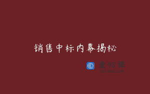 销售中标内幕揭秘