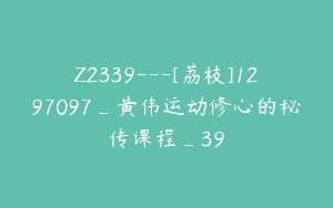 Z2339---[荔枝]1297097_黄伟运动修心的秘传课程_39