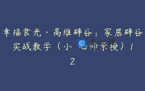 幸福食光·高维辟谷：家居辟谷实战教学（小玅玅心师亲授）12