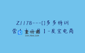 Z1178---[]多多特训营【十二月】-发宝电商