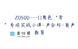 Z0500---[]角色“音”专项实战小课-声合邦-有声教育