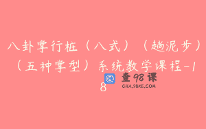 八卦掌行桩（八式）（趟泥步）（五种掌型）系统教学课程-18