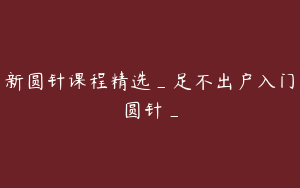 新圆针课程精选_足不出户入门圆针_