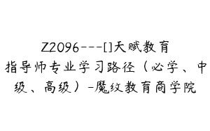 Z2096—[]天赋教育指导师专业学习路径（必学、中级、高级）-魔纹教育商学院