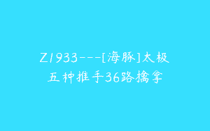 Z1933—[海豚]太极五种推手36路擒拿