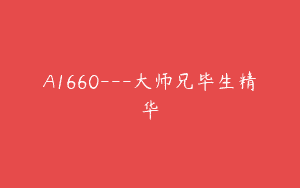 A1660—大师兄毕生精华