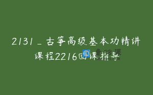 2131_古筝高级基本功精讲课程2216回课指导