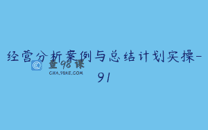 经营分析案例与总结计划实操-91
