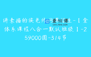 讲素描的侯老师网课招生-【全体系课程八合一默认班级】-259000圆-314节