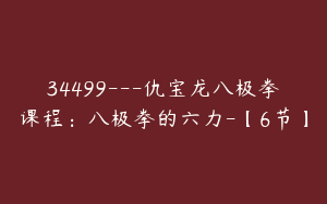 34499---仇宝龙八极拳课程：八极拳的六力-【6节】
