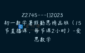 Z2745---[]2023初一数学暑假勤思精品班（15节直播课，每节课2小时）-爱思数学