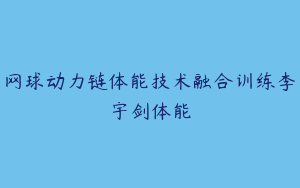 网球动力链体能技术融合训练李宇剑体能
