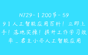 N729-【200节-￥599】人工智能应用百科！立即上手！落地实操！提升工作学习效率_君主小亦人工智能应用