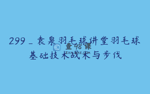 299_袁泉羽毛球讲堂羽毛球基础技术战术与步伐