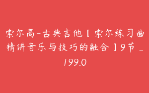索尔高-古典吉他【索尔练习曲精讲音乐与技巧的融合】9节_199.0