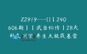 Z2919---[]【240606期】【武当秘传】28天舒气润腑・养生太极筑基营