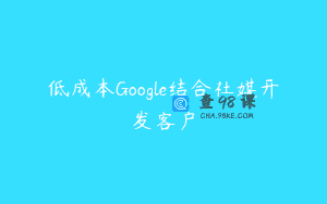 低成本Google结合社媒开发客户