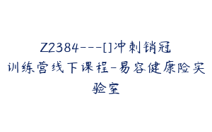 Z2384---[]冲刺销冠训练营线下课程-易容健康险实验室