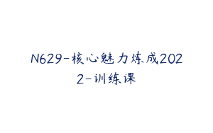 N629-核心魅力炼成2022-训练课