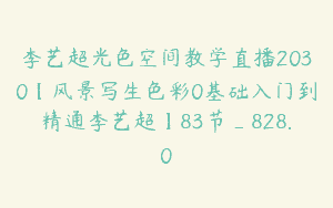 李艺超光色空间教学直播2030【风景写生色彩0基础入门到精通李艺超】83节_828.0