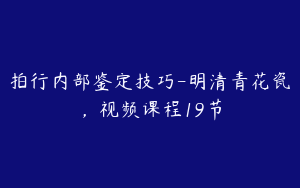 拍行内部鉴定技巧-明清青花瓷，视频课程19节