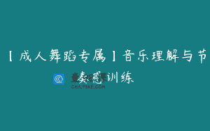 【成人舞蹈专属】音乐理解与节奏感训练