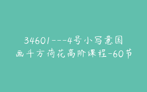 34601---4号小写意国画斗方荷花高阶课程-60节
