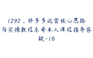 1292_拼多多运营核心思路与实操教程东哥本人课程指导答疑-18