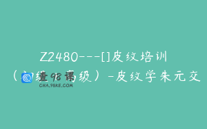 Z2480---[]皮纹培训（初级＋高级）-皮纹学朱元交