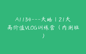 A1134—天皓｜21天高价值VLOG训练营（内测班）