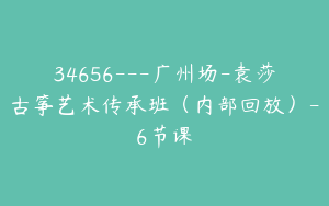 34656---广州场-袁莎古筝艺术传承班（内部回放）-6节课