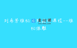 刘希芳维秘系列品牌课程–维秘体雕