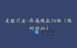 灵枢疗法-疼痛精品74班（限时折扣）