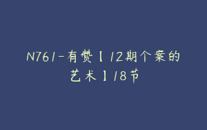 N761-有赞【12期个案的艺术】18节
