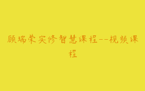 顾瑞荣实修智慧课程--视频课程
