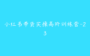 小红书带货实操高阶训练营-23