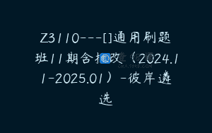 Z3110—[]通用刷题班11期含批改（2024.11-2025.01）-彼岸遴选