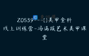 Z0539---[]美甲全科线上训练营-冯满蹊艺术美甲课堂