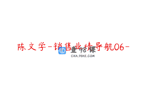 陈文学-销售业绩导航06-