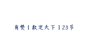 有赞【数定天下】23节