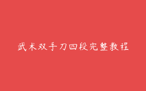 武术双手刀四段完整教程