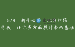 578_新手必学_20分钟跟练版_让你多方面提升拳击基础